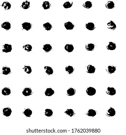 Abstract seamless pattern with dots. Hand drawn textures made with ink. Spot, splash, scribble, stroke. Isolated.