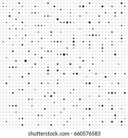 Abstract seamless pattern with dots. Modern black and white texture. Geometric background