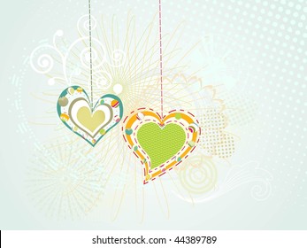 abstract seamless pattern dotted background with hanging heart