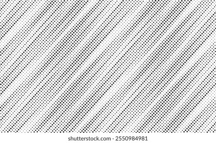 Abstract seamless pattern with dotted diagonal lines. Black and white abstract halftone background. Dotted pattern as background.