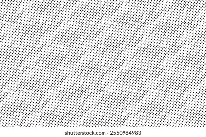 Abstrato padrão sem emenda com linhas diagonais pontilhadas. Fundo de meio-tom abstrato em preto e branco. Padrão pontilhado como fundo.