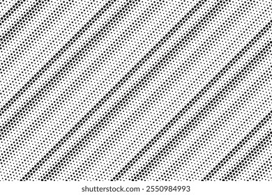 Abstract seamless pattern with dotted diagonal lines. Black and white abstract halftone background. Dotted pattern as background.