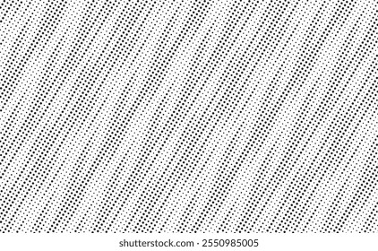 Abstract seamless pattern with dotted diagonal lines. Black and white abstract halftone background. Dotted pattern as background.
