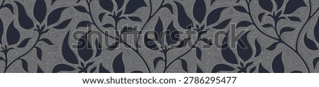 Abstract seamless pattern of dotted flowers leaf.