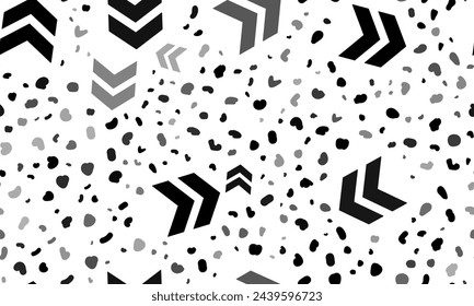 Abstract seamless pattern with double arrow symbols. Creative leopard backdrop. Vector illustration on white background