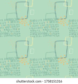Abstract seamless pattern. Drawn by hand. Made in pastel colors. Tender background. Handmade pattern