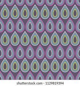 Abstract seamless pattern of drops. Modern stylish texture. Repeating geometric tiles. Design for print, fabric, cloth, textile, decoration. Kiddie ornament. Vector color background.
