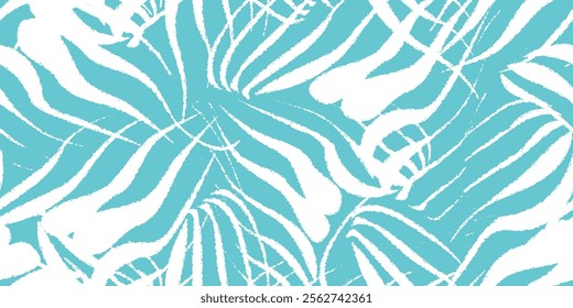 Abstract seamless pattern with dynamic lines in light blue and white. Modern and contemporary design. Vector illustration