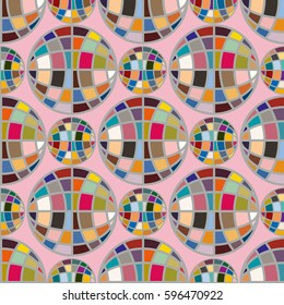 Abstract seamless pattern with Earth globes. Tile Pattern for Your Web Design. Colorful abstract seamless background with Earth globe