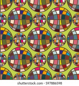 Abstract seamless pattern with Earth globes. Tile Pattern for Your Web Design. Colorful abstract seamless background with Earth globe