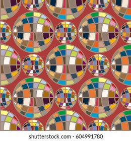 Abstract seamless pattern with Earth globes. Tile Pattern for Your Web Design. Colorful abstract seamless background with Earth globe