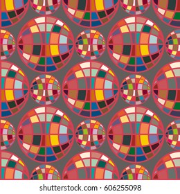 Abstract seamless pattern with Earth globes. Tile Pattern for Your Web Design. Colorful abstract seamless background with Earth globe