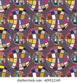Abstract seamless pattern with Earth globes. Tile Pattern for Your Web Design. Colorful abstract seamless background with Earth globe
