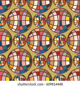 Abstract seamless pattern with Earth globes. Tile Pattern for Your Web Design. Colorful abstract seamless background with Earth globe