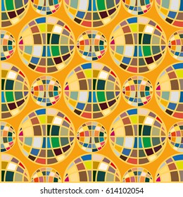 Abstract seamless pattern with Earth globes. Tile Pattern for Your Web Design. Colorful abstract seamless background with Earth globe