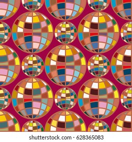 Abstract seamless pattern with Earth globes. Tile Pattern for Your Web Design. Colorful abstract seamless background with Earth globe