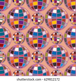 Abstract seamless pattern with Earth globes. Tile Pattern for Your Web Design. Colorful abstract seamless background with Earth globe