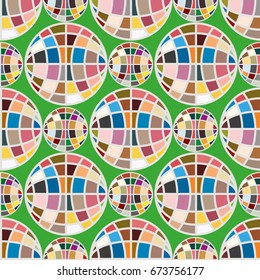 Abstract seamless pattern with Earth globes. Tile Pattern for Your Web Design. Colorful abstract seamless background with Earth globe