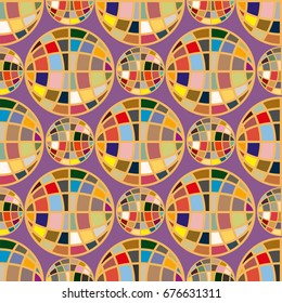 Abstract seamless pattern with Earth globes. Tile Pattern for Your Web Design. Colorful abstract seamless background with Earth globe