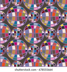 Abstract seamless pattern with Earth globes. Tile Pattern for Your Web Design. Colorful abstract seamless background with Earth globe