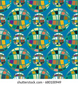 Abstract seamless pattern with Earth globes. Tile Pattern for Your Web Design. Colorful abstract seamless background with Earth globe