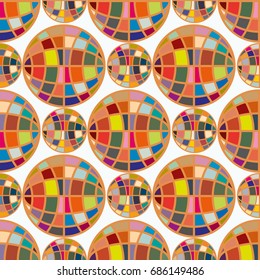 Abstract seamless pattern with Earth globes. Tile Pattern for Your Web Design. Colorful abstract seamless background with Earth globe