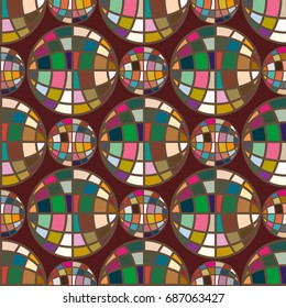 Abstract seamless pattern with Earth globes. Tile Pattern for Your Web Design. Colorful abstract seamless background with Earth globe