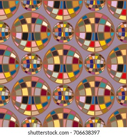 Abstract seamless pattern with Earth globes. Tile Pattern for Your Web Design. Colorful abstract seamless background with Earth globe