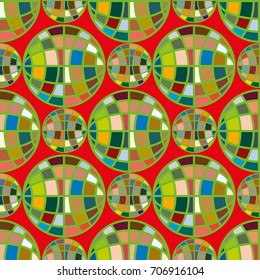 Abstract seamless pattern with Earth globes. Tile Pattern for Your Web Design. Colorful abstract seamless background with Earth globe