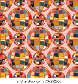 Abstract seamless pattern with Earth globes. Tile Pattern for Your Web Design. Colorful abstract seamless background with Earth globe