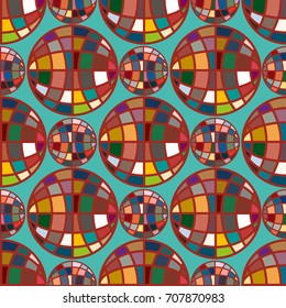 Abstract seamless pattern with Earth globes. Tile Pattern for Your Web Design. Colorful abstract seamless background with Earth globe