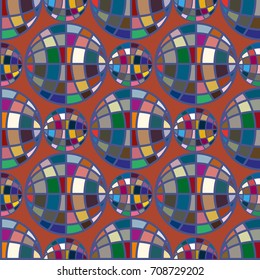 Abstract seamless pattern with Earth globes. Tile Pattern for Your Web Design. Colorful abstract seamless background with Earth globe