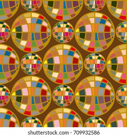 Abstract seamless pattern with Earth globes. Tile Pattern for Your Web Design. Colorful abstract seamless background with Earth globe