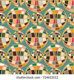 Abstract seamless pattern with Earth globes. Tile Pattern for Your Web Design. Colorful abstract seamless background with Earth globe