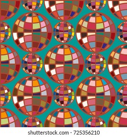 Abstract seamless pattern with Earth globes. Tile Pattern for Your Web Design. Colorful abstract seamless background with Earth globe