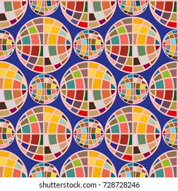 Abstract seamless pattern with Earth globes. Tile Pattern for Your Web Design. Colorful abstract seamless background with Earth globe
