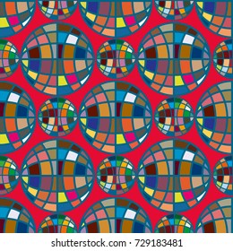Abstract seamless pattern with Earth globes. Tile Pattern for Your Web Design. Colorful abstract seamless background with Earth globe