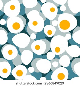 Abstract seamless pattern with egg shapes. Could be used as kitchen wrapping, wallpaper, print.