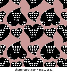 Abstract seamless pattern. Elegance  background with love hearts.Ornate vector  fabric pattern texture.