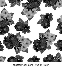 Abstract seamless pattern with elegant flowers for your designs. Stylish template can be used for design fabric, textile and more designs. Vector illustration.