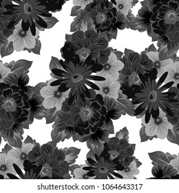 Abstract seamless pattern with elegant flowers for your designs. Stylish template can be used for design fabric, textile and more designs. Vector illustration.