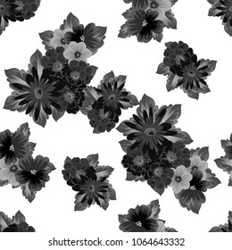 Abstract seamless pattern with elegant flowers for your designs. Stylish template can be used for design fabric, textile and more designs. Vector illustration.