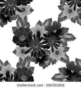 Abstract seamless pattern with elegant flowers for your designs. Stylish template can be used for design fabric, textile and more designs. Vector illustration.