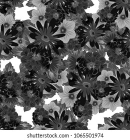 Abstract seamless pattern with elegant flowers for your designs. Stylish template can be used for design fabric, textile and more designs. Vector illustration.