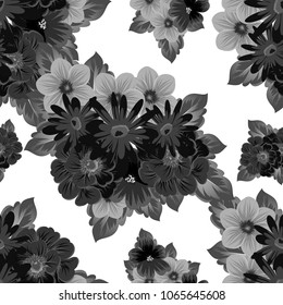 Abstract seamless pattern with elegant flowers for your designs. Stylish template can be used for design fabric, textile and more designs. Vector illustration.