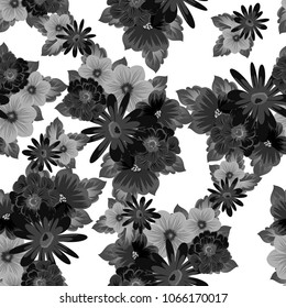 Abstract seamless pattern with elegant flowers for your designs. Stylish template can be used for design fabric, textile and more designs. Vector illustration.