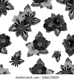 Abstract seamless pattern with elegant flowers for your designs. Stylish template can be used for design fabric, textile and more designs. Vector illustration.