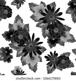 Abstract seamless pattern with elegant flowers for your designs. Stylish template can be used for design fabric, textile and more designs. Vector illustration.