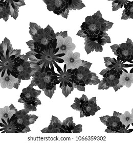 Abstract seamless pattern with elegant flowers for your designs. Stylish template can be used for design fabric, textile and more designs. Vector illustration.