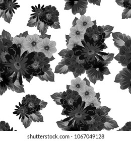 Abstract seamless pattern with elegant flowers for your designs. Stylish template can be used for design fabric, textile and more designs. Vector illustration.